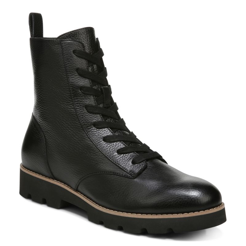 JB Collection Mid Heel Leather Casual Half Boot With Buckle Above For Women  - Black