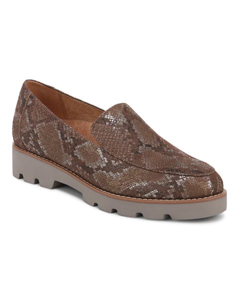 Brown Leather Snake Print