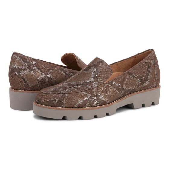 Brown Leather Snake Print