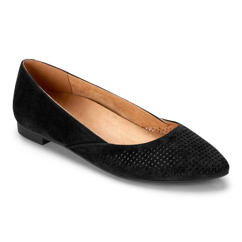 vionic gem posey suede perforated flats