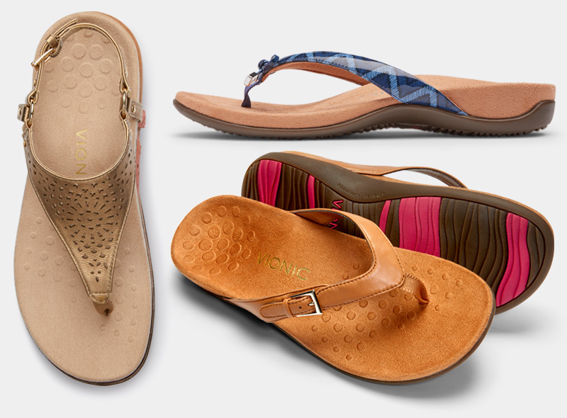 wide width flip flops with arch support