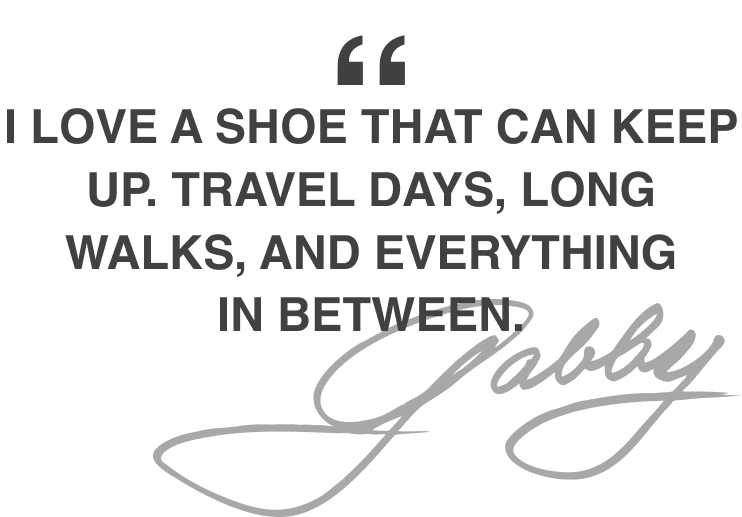 I love a shoe that can keep up travel days, long walks, and everything in between. -Gabby